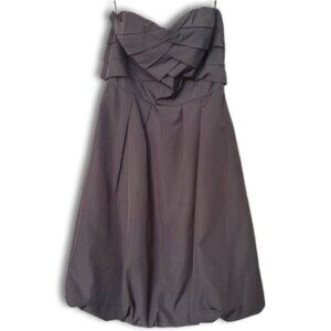 RW&CO Strapless Mini Dress w/ Wide Sash Belt  Bubble Hem Gray Sz 2